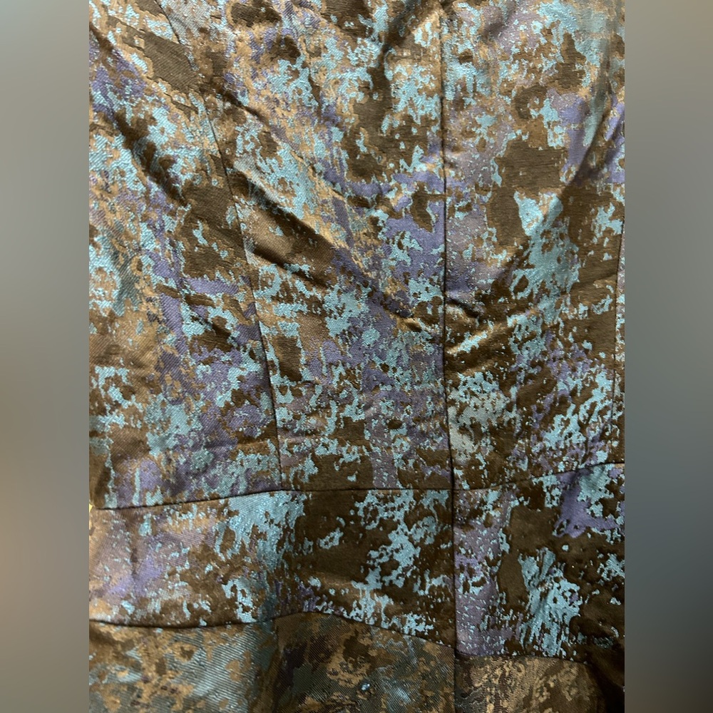 Shani Asymmetric Tiered Jacquard Dress in Blue size 2 - Picture 6 of 6